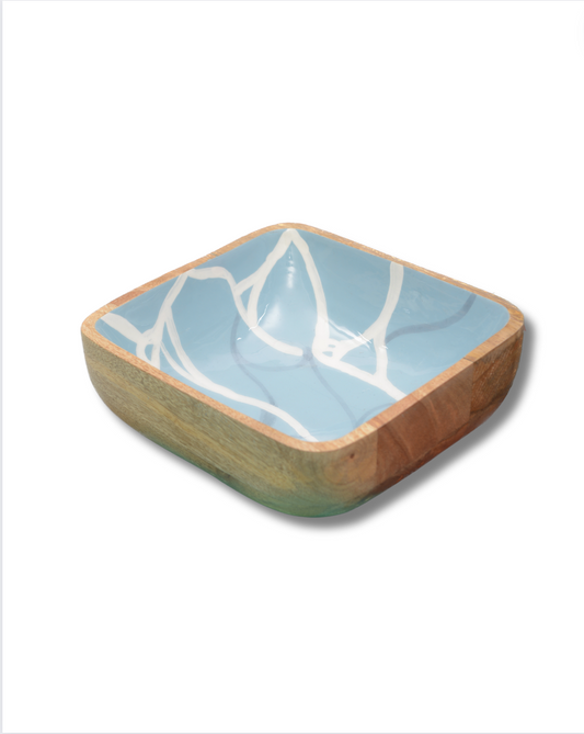 Handmade Aqua Blue Bowl With Enamel