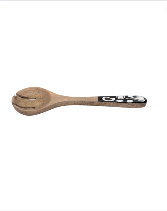 Wooden Monochrome Serving Spoon with Enamel
