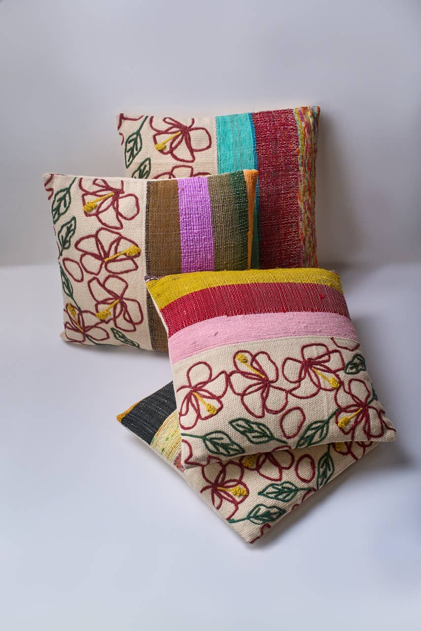 Embrova Cotton Embroidery Cushion with filler - Small