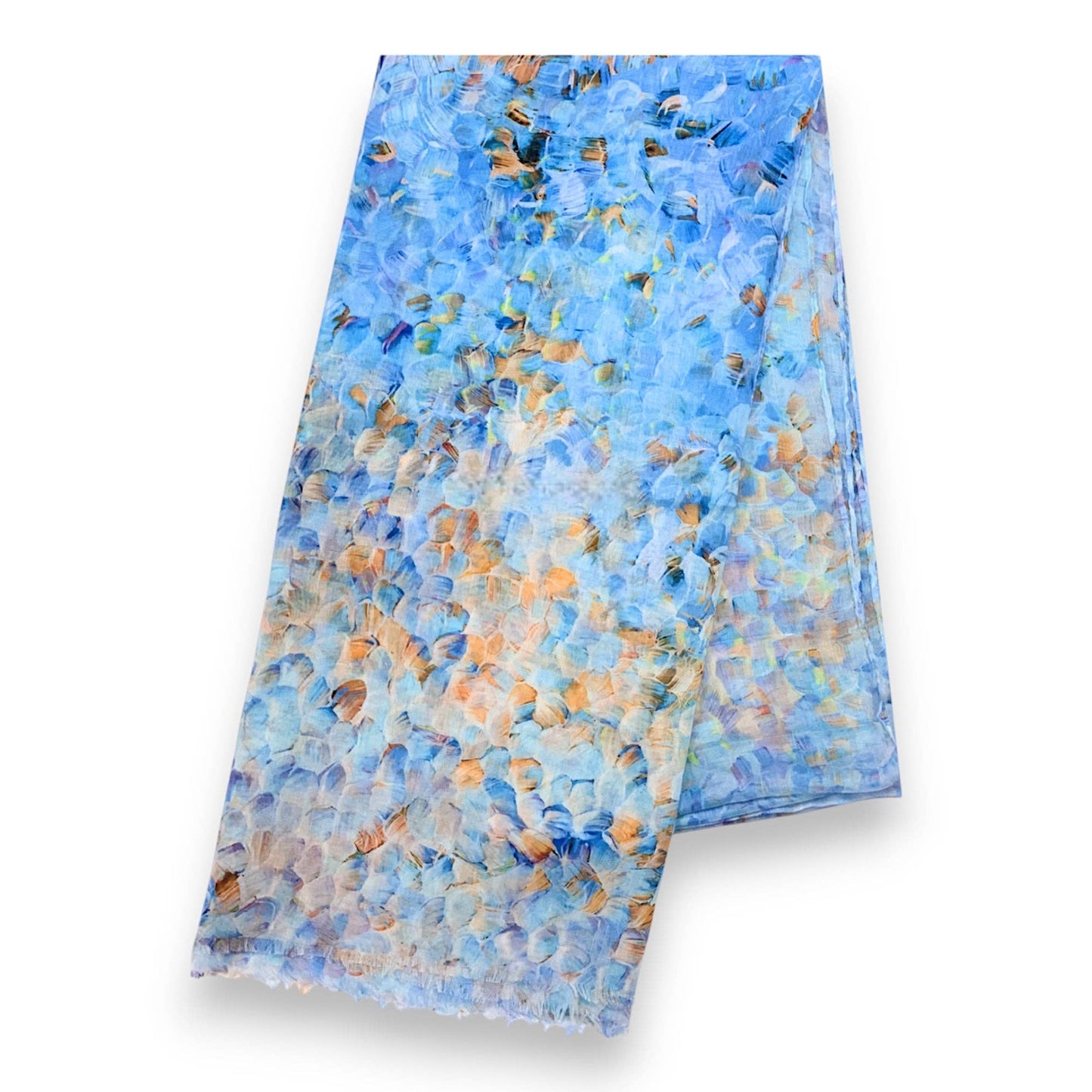Vibrant Mosaic Print Scarf: Orange