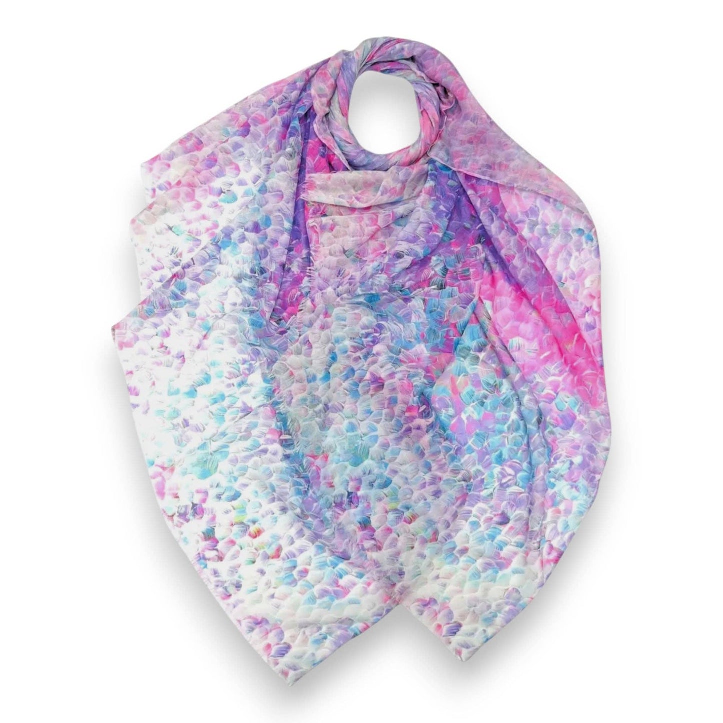 Vibrant Mosaic Print Scarf: Orange