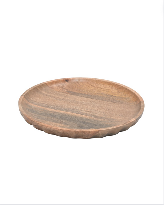 Handcrafted Wooden Small Serving Plate, Natural Wood