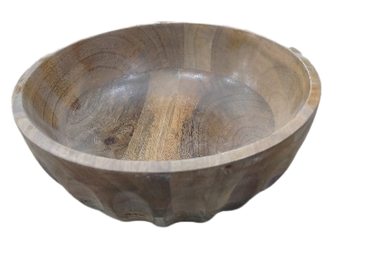 Handcrafted Wooden Serving Bowl for Fruits and Salads
