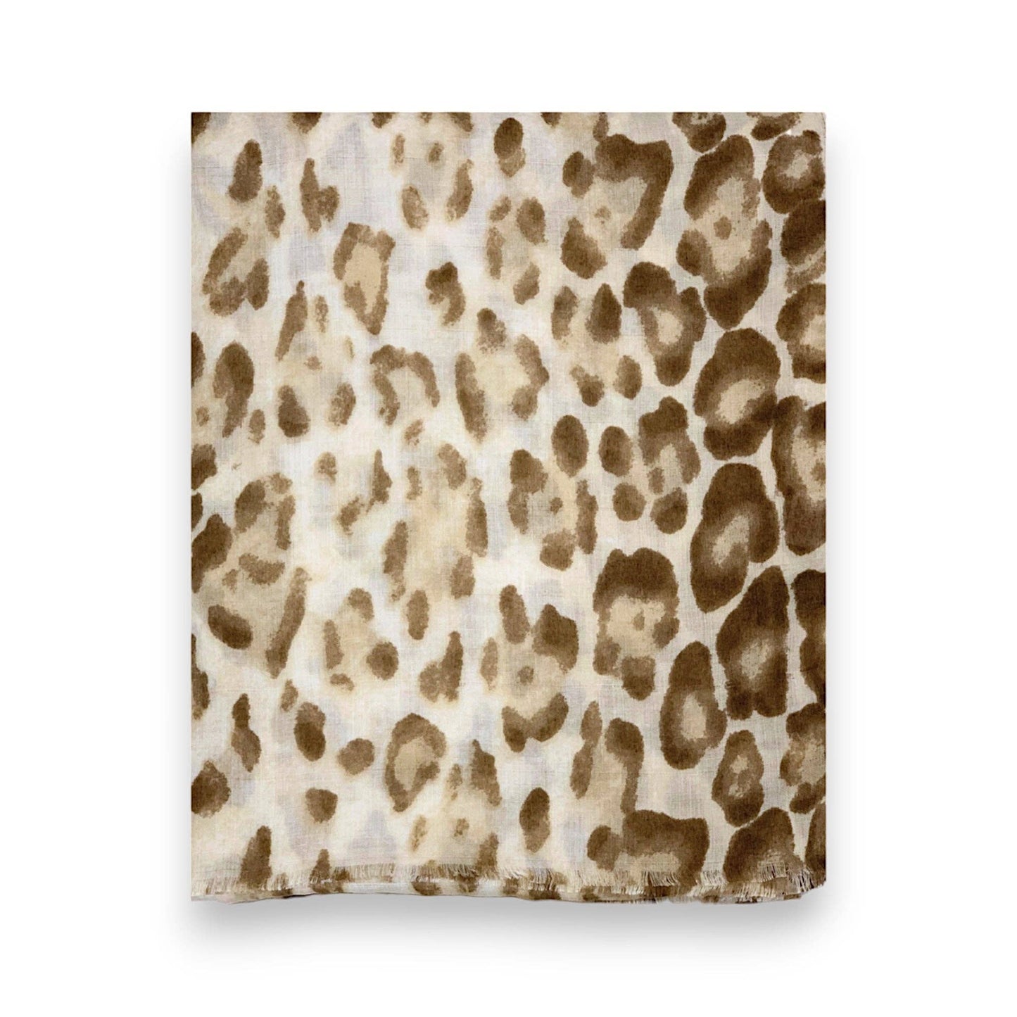Leopard Print Ombre Scarf: Beige
