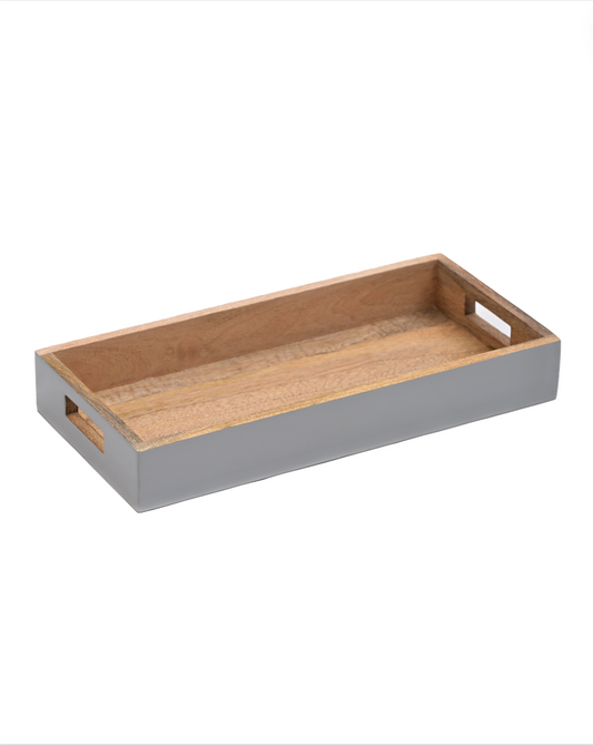 Natural Wood Serving Tray with Handles