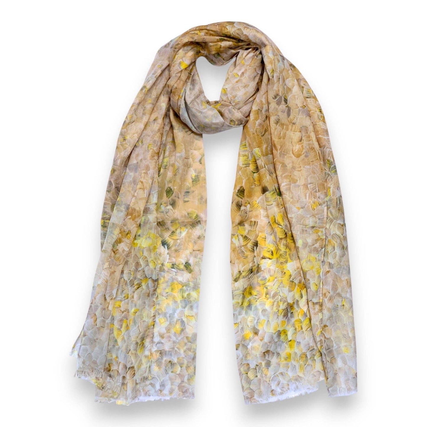 Vibrant Mosaic Print Scarf: Orange