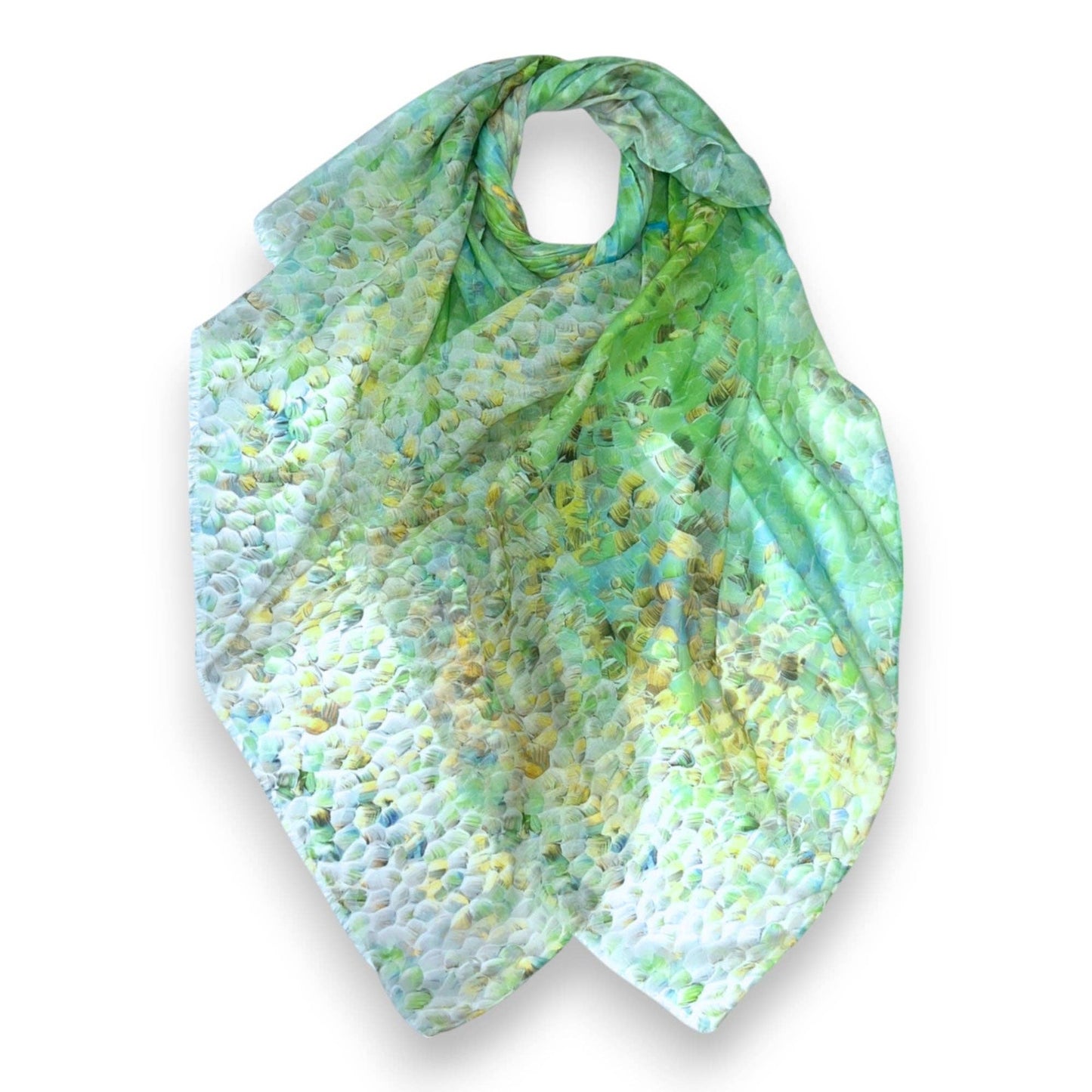 Vibrant Mosaic Print Scarf: Blue