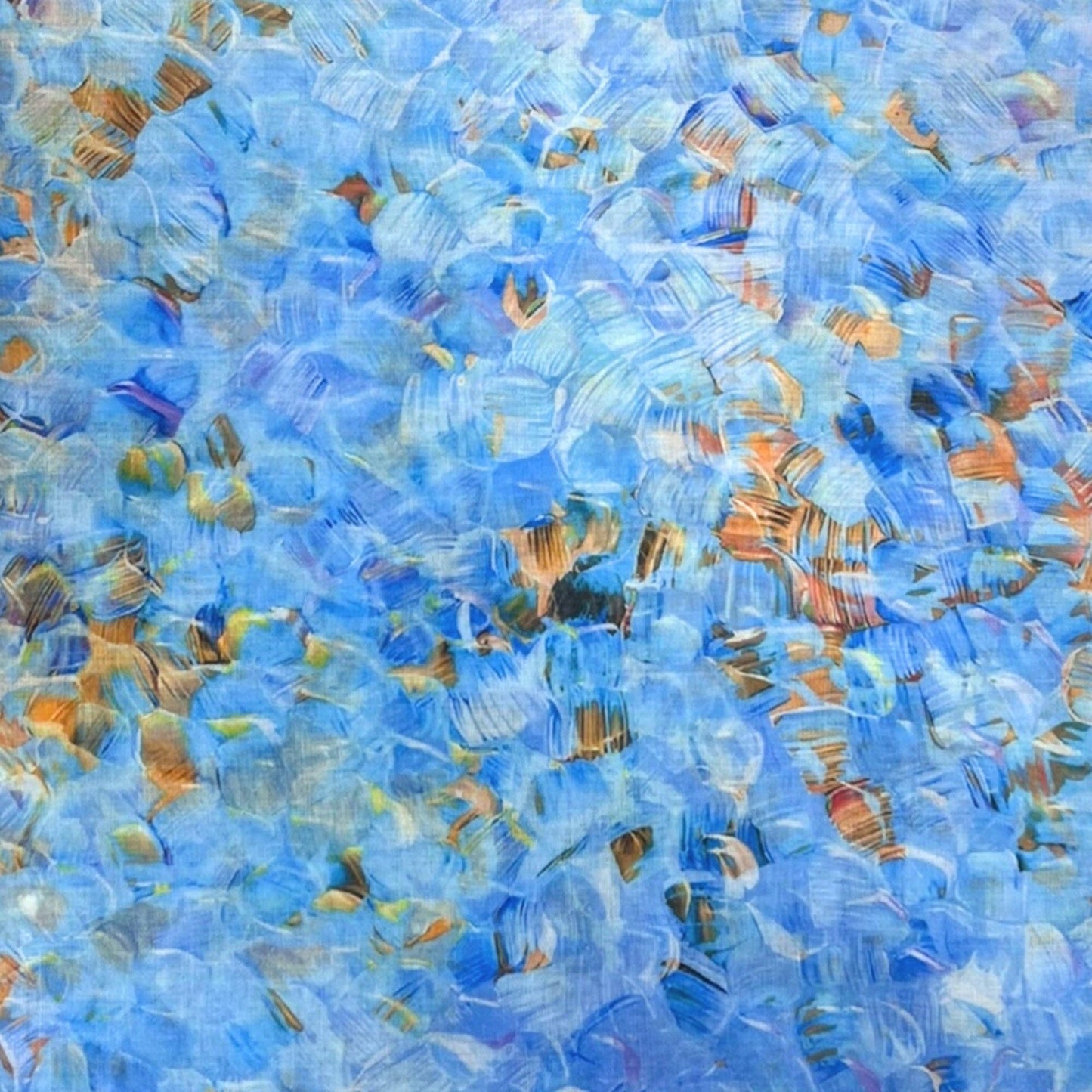 Vibrant Mosaic Print Scarf: Orange