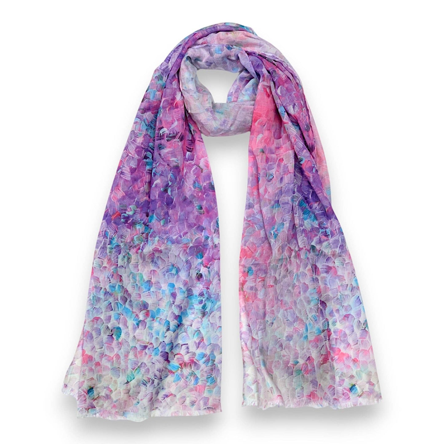 Vibrant Mosaic Print Scarf: Orange