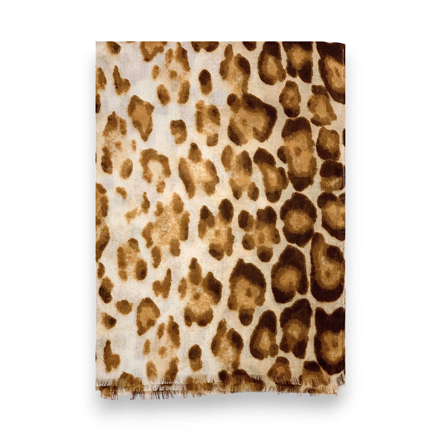 Leopard Print Ombre Scarf: Beige