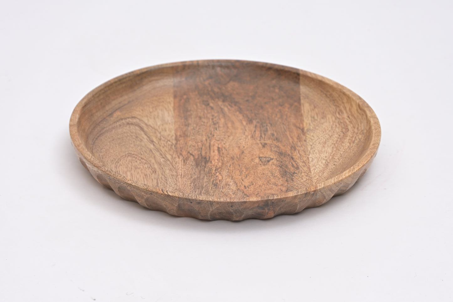 Handcrafted Wooden Serving Plate, Natural Wood