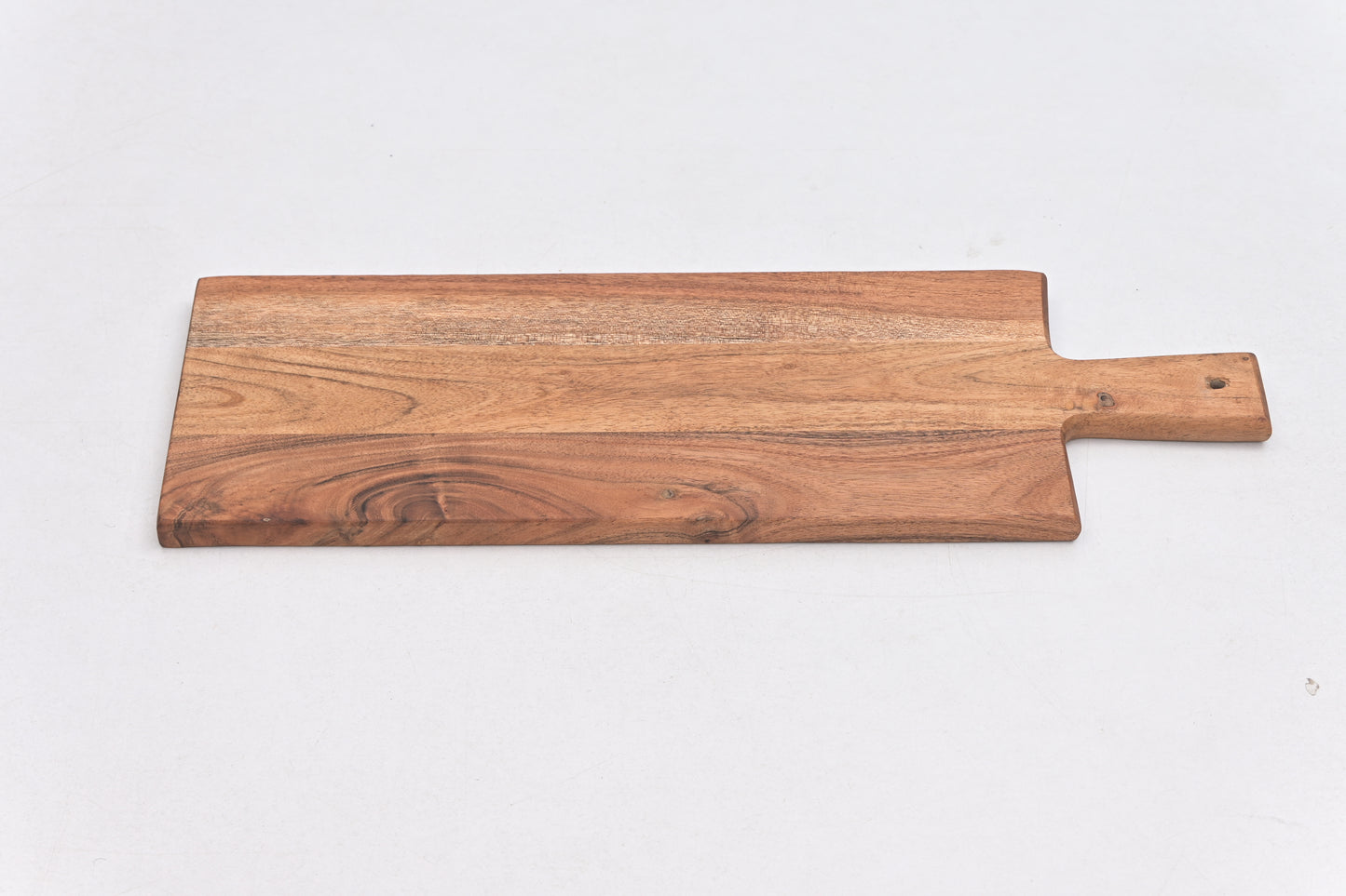 Natural Wood Chopping Board with Handle & Holder