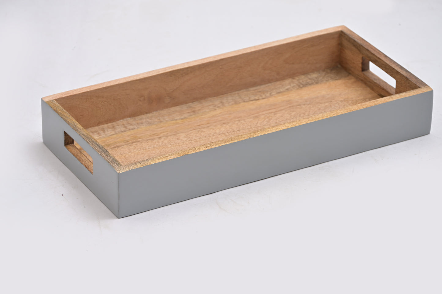 Natural Wood Serving Tray with Handles
