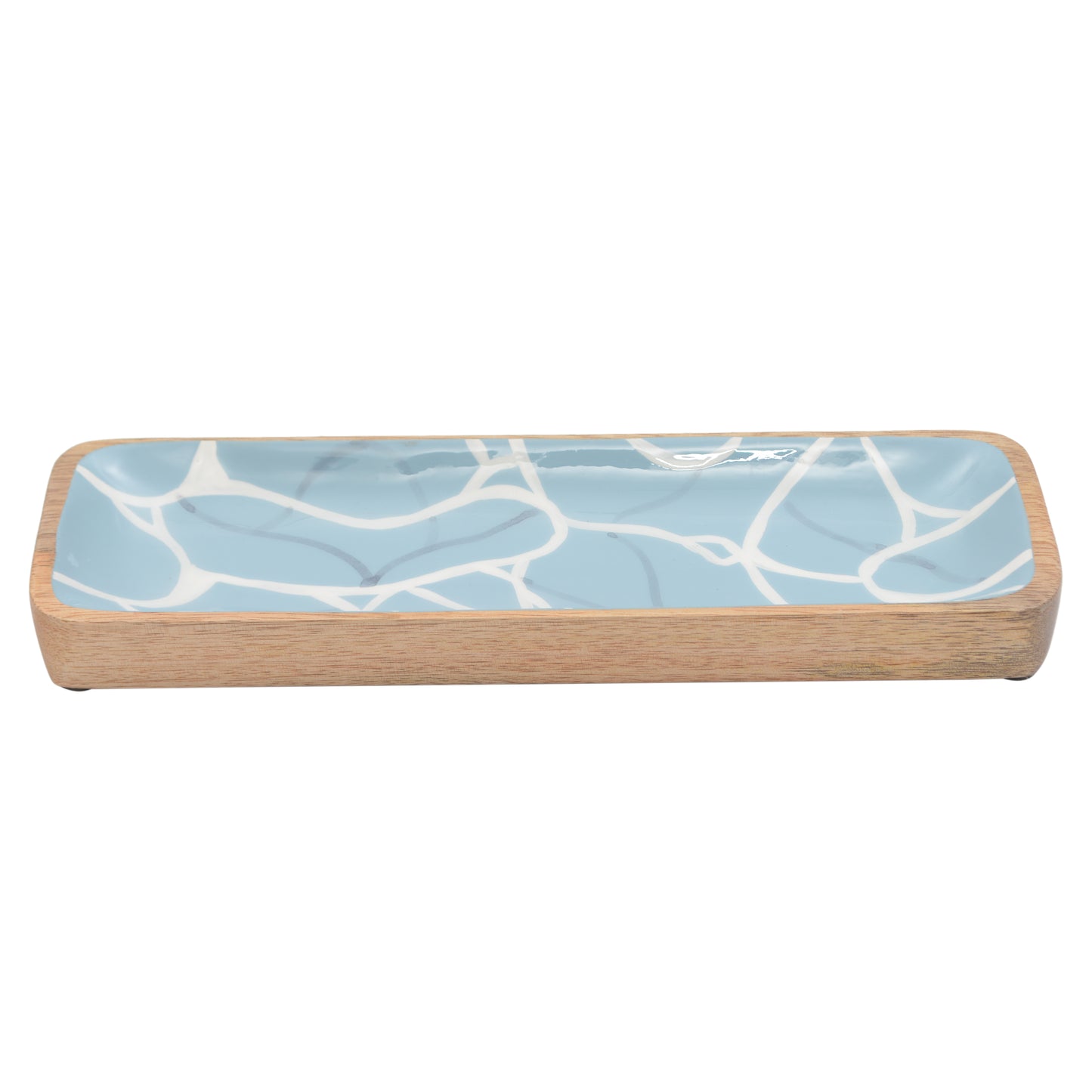 Handmade Aqua Blue Wooden Platter