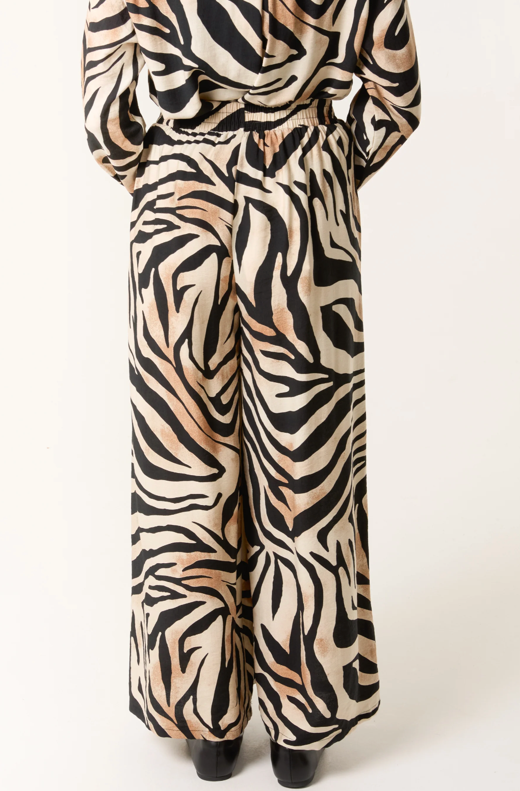Zebra Print Wide Leg Trousers
