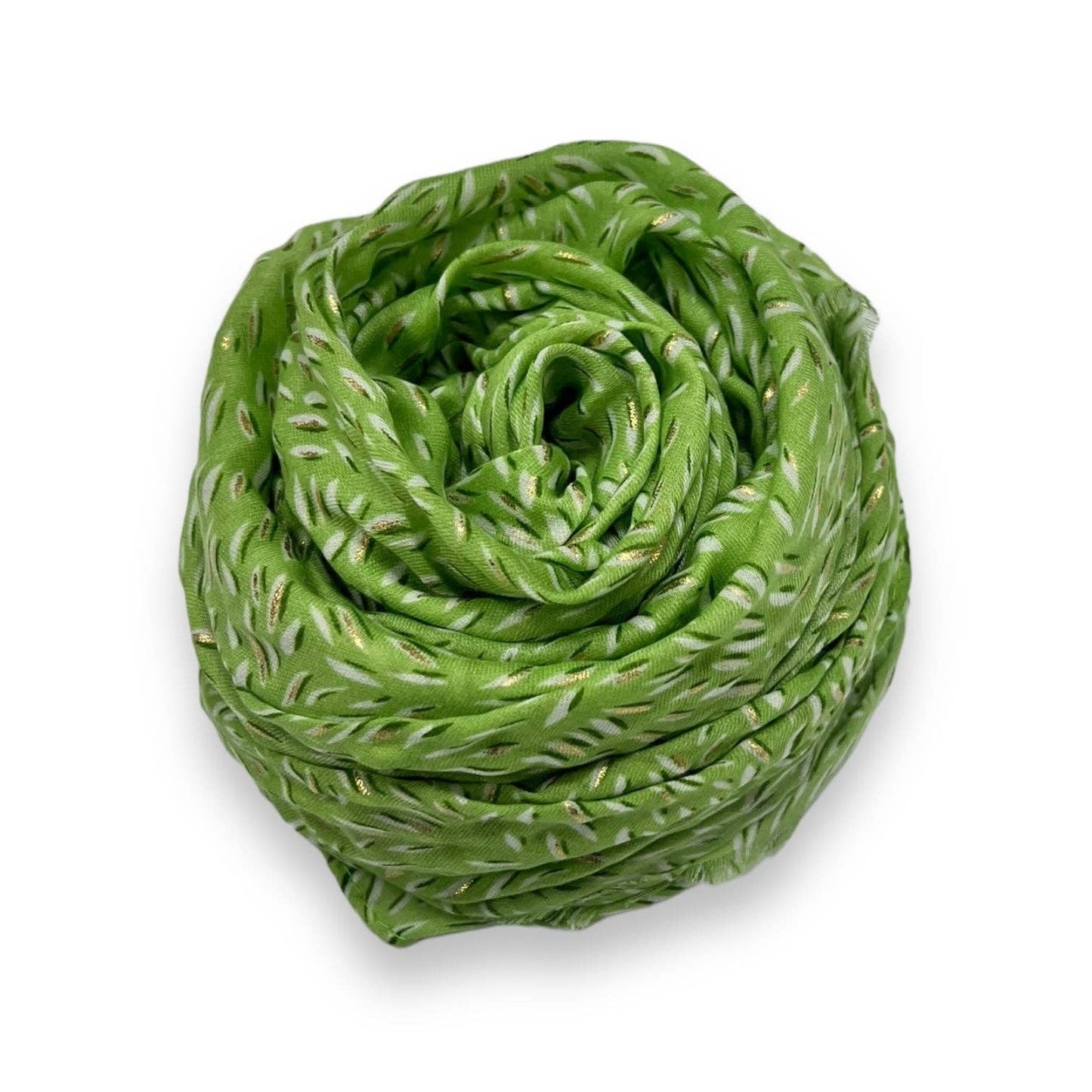 Small Strokes with Small Silver Lines Scarf: Green