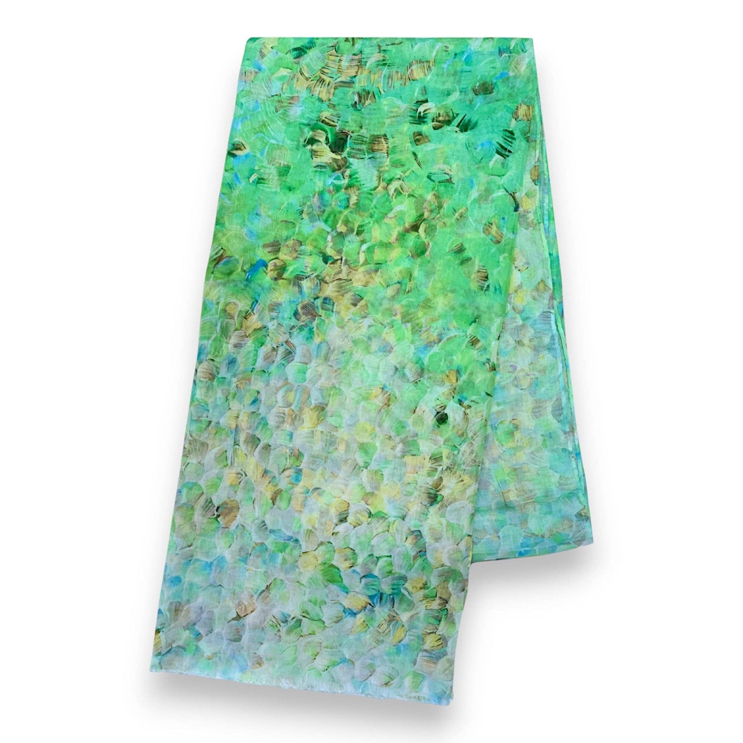 Vibrant Mosaic Print Scarf: Orange
