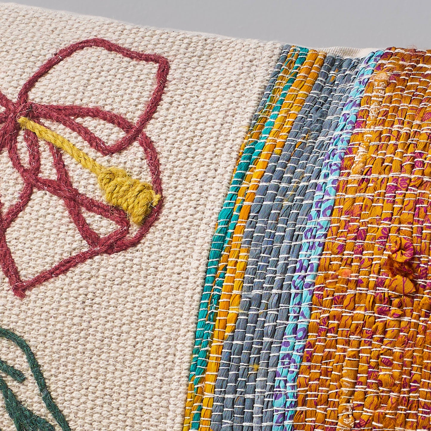 Embrova Cotton Embroidered Cushion (XL) with filler