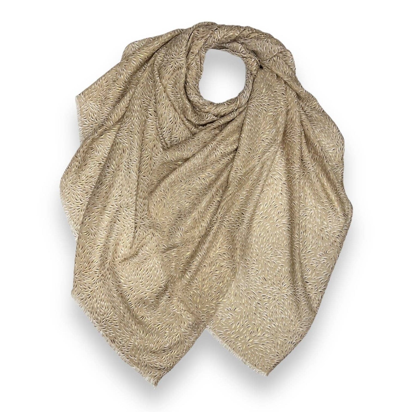 Small Strokes with Small Silver Lines Scarf: Green