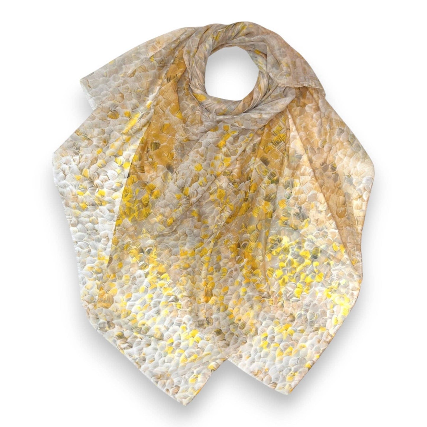 Vibrant Mosaic Print Scarf: Orange