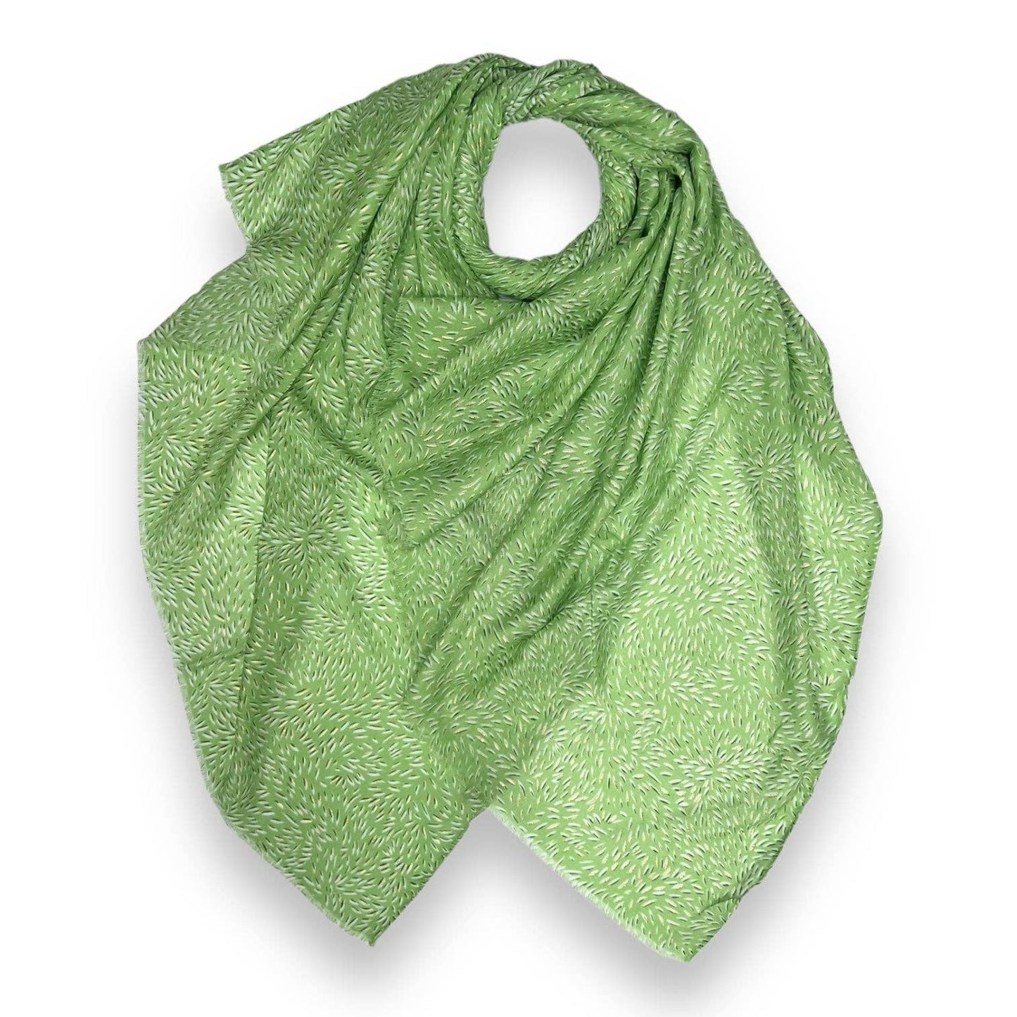 Small Strokes with Small Silver Lines Scarf: Green