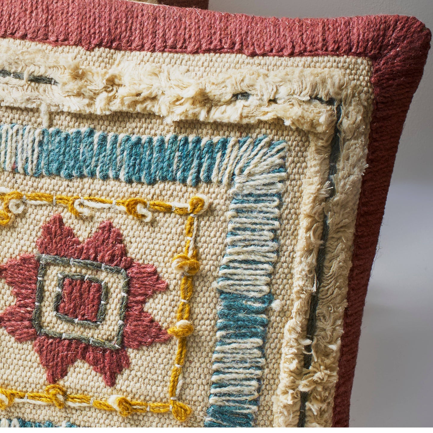 Multicolor Embroidery Cotton Cushion with filler - Small
