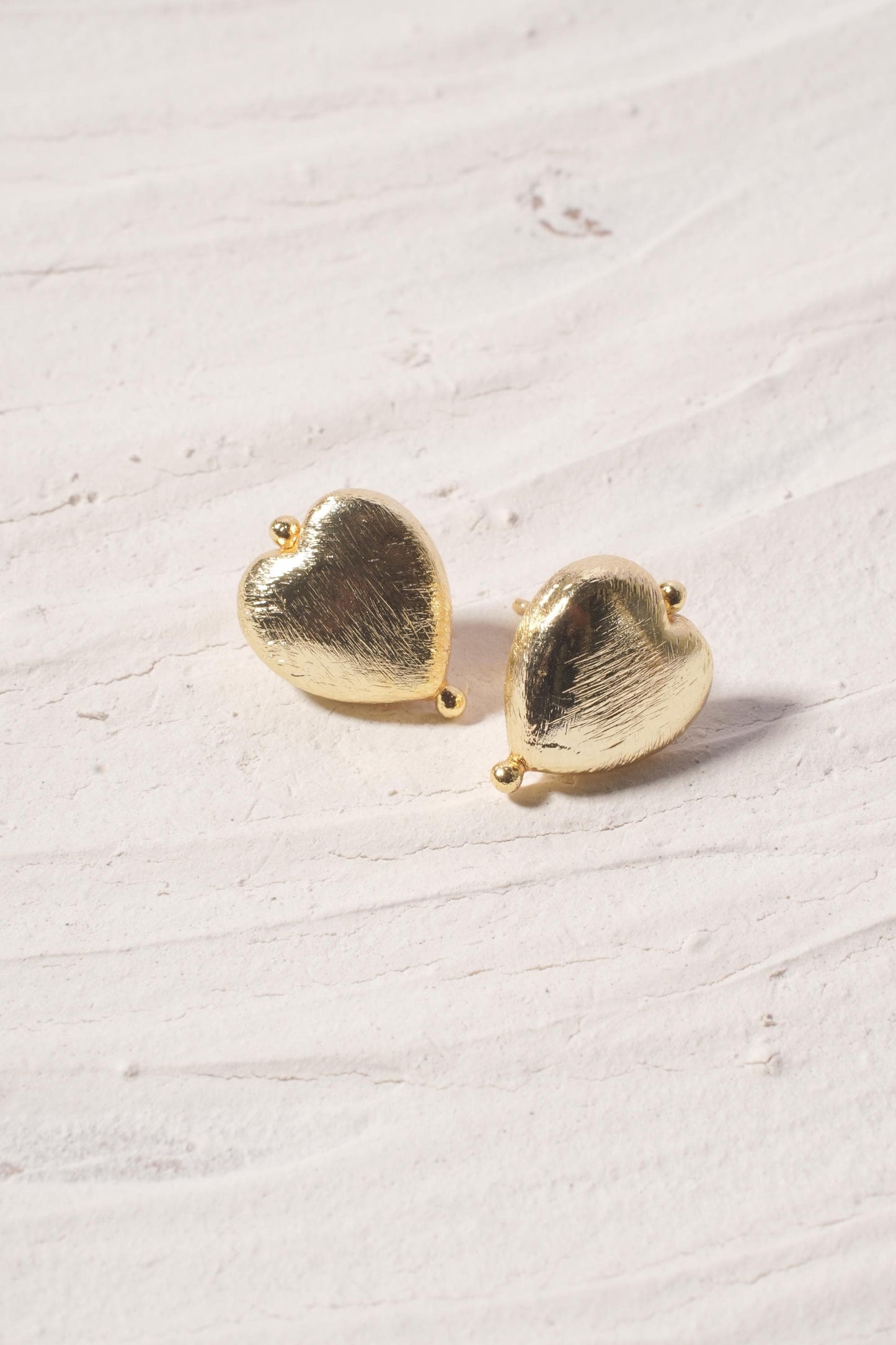 Golden Heart Stud Earrings | Gold-Plated Heart-Shaped Studs | Minimalist Everyday Jewellery