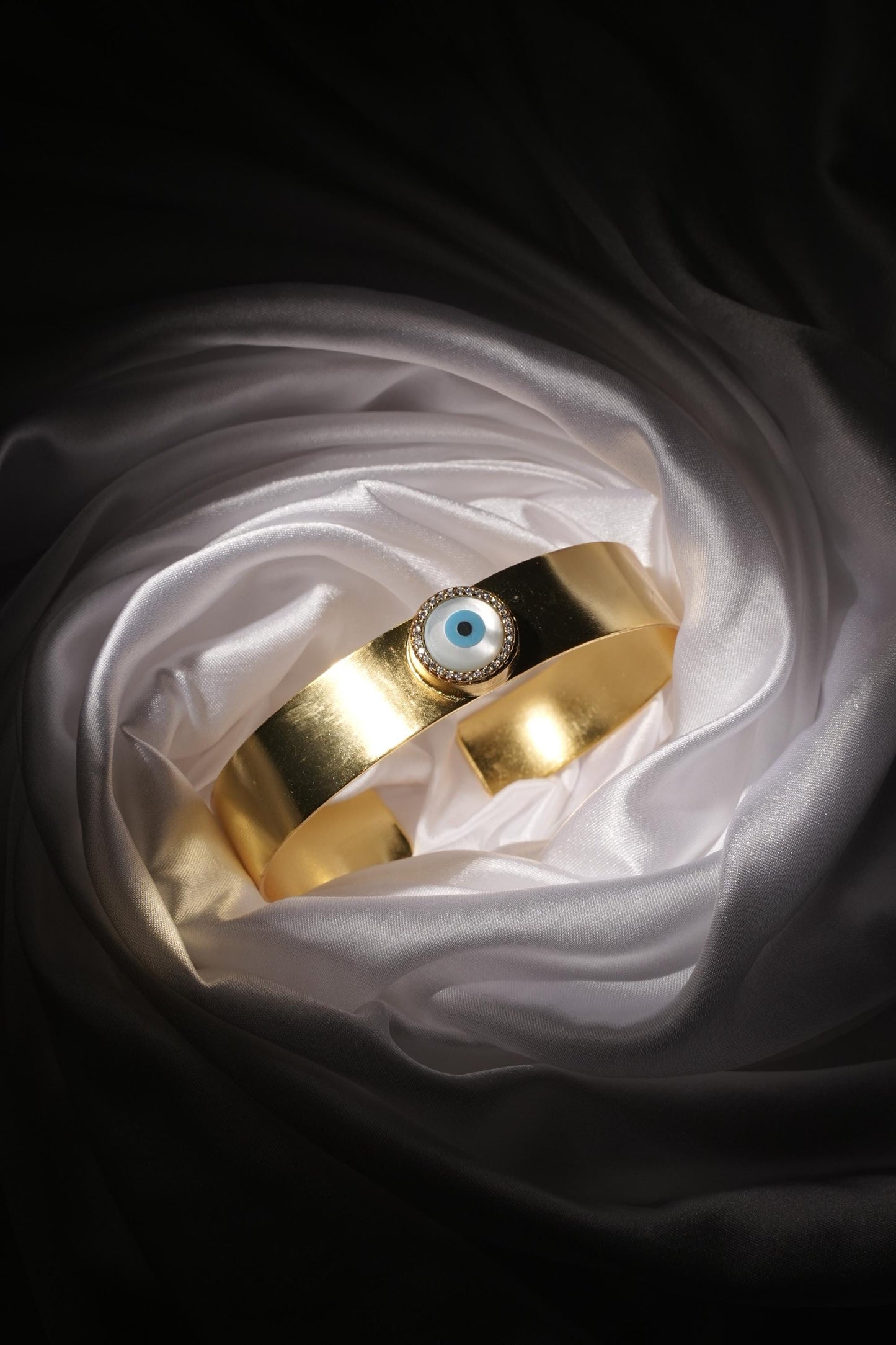 Guardian Evil Eye Bracelet | Gold-Plated Adjustable Band with Zirconia | Protective Charm Jewelry | Statement Jewellery