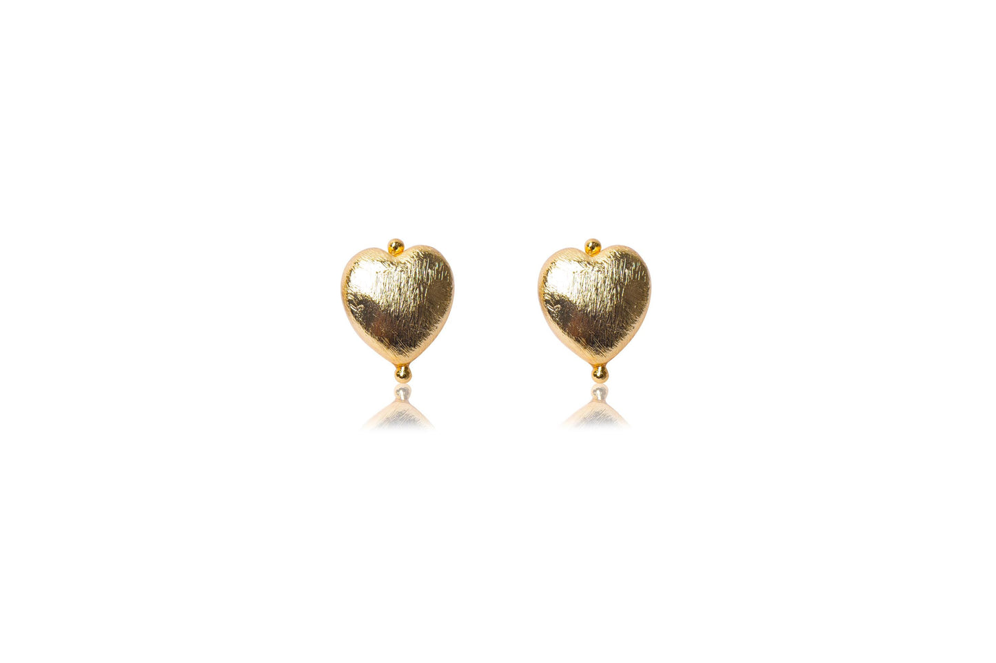 Golden Heart Stud Earrings | Gold-Plated Heart-Shaped Studs | Minimalist Everyday Jewellery