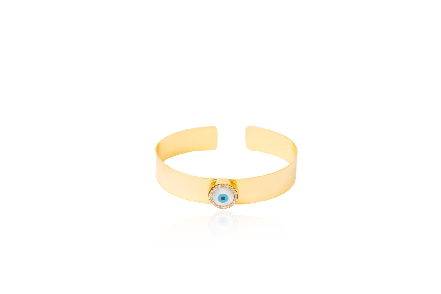 Guardian Evil Eye Bracelet | Gold-Plated Adjustable Band with Zirconia | Protective Charm Jewelry | Statement Jewellery