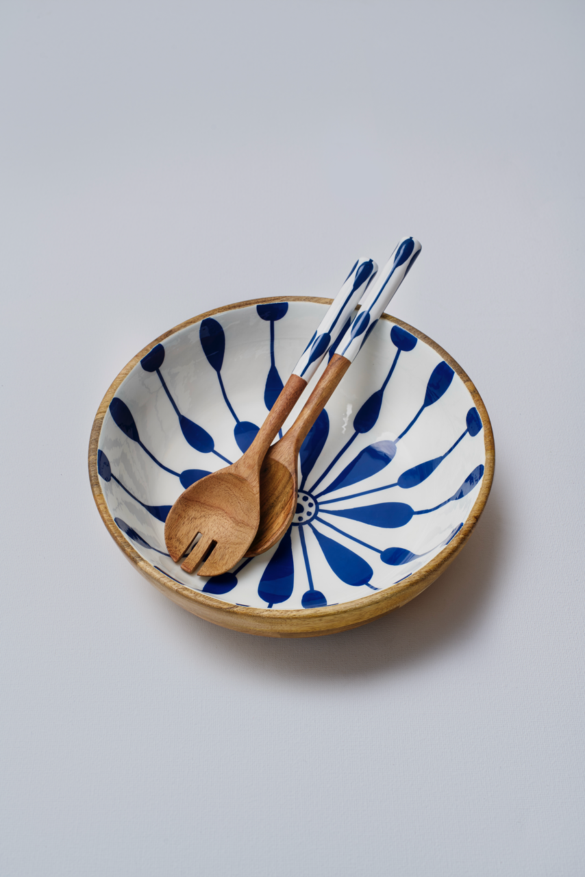 Sokka Jardin Stripes Wooden Large Bowl