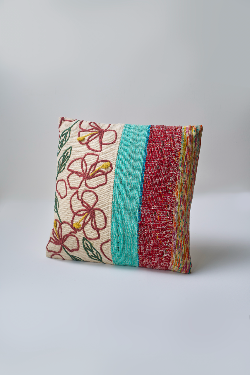 Embrova Cotton Embroidery Cushion with filler - Small