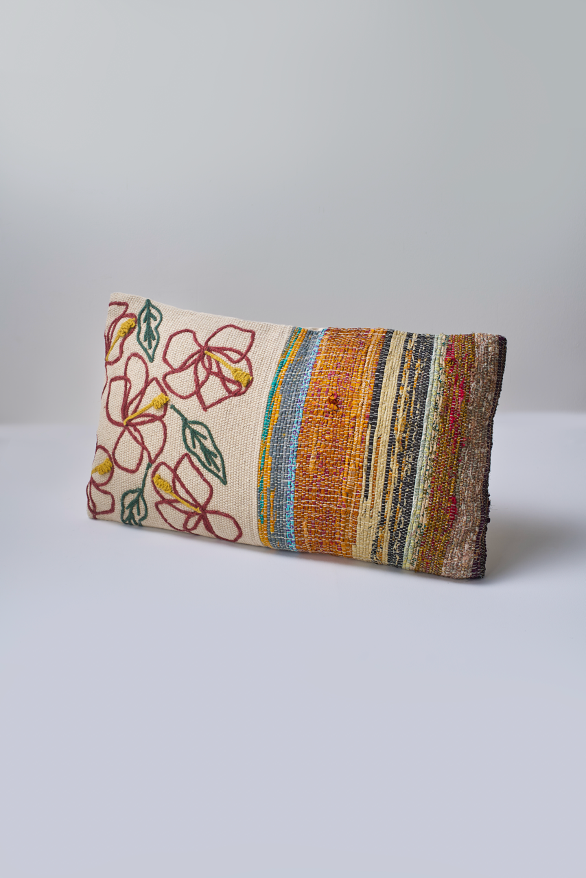 Embrova Cotton Embroidered Cushion (XL) with filler