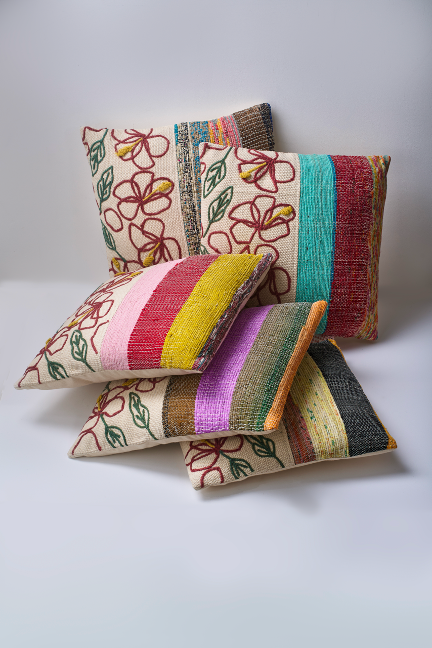 Embrova Cotton Embroidered Cushion (XL) with filler