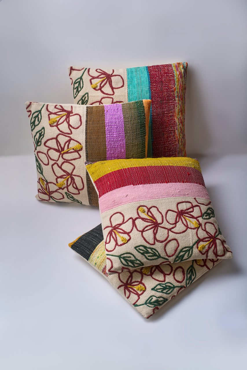Embrova Cotton Embroidered Cushion (XL) with filler