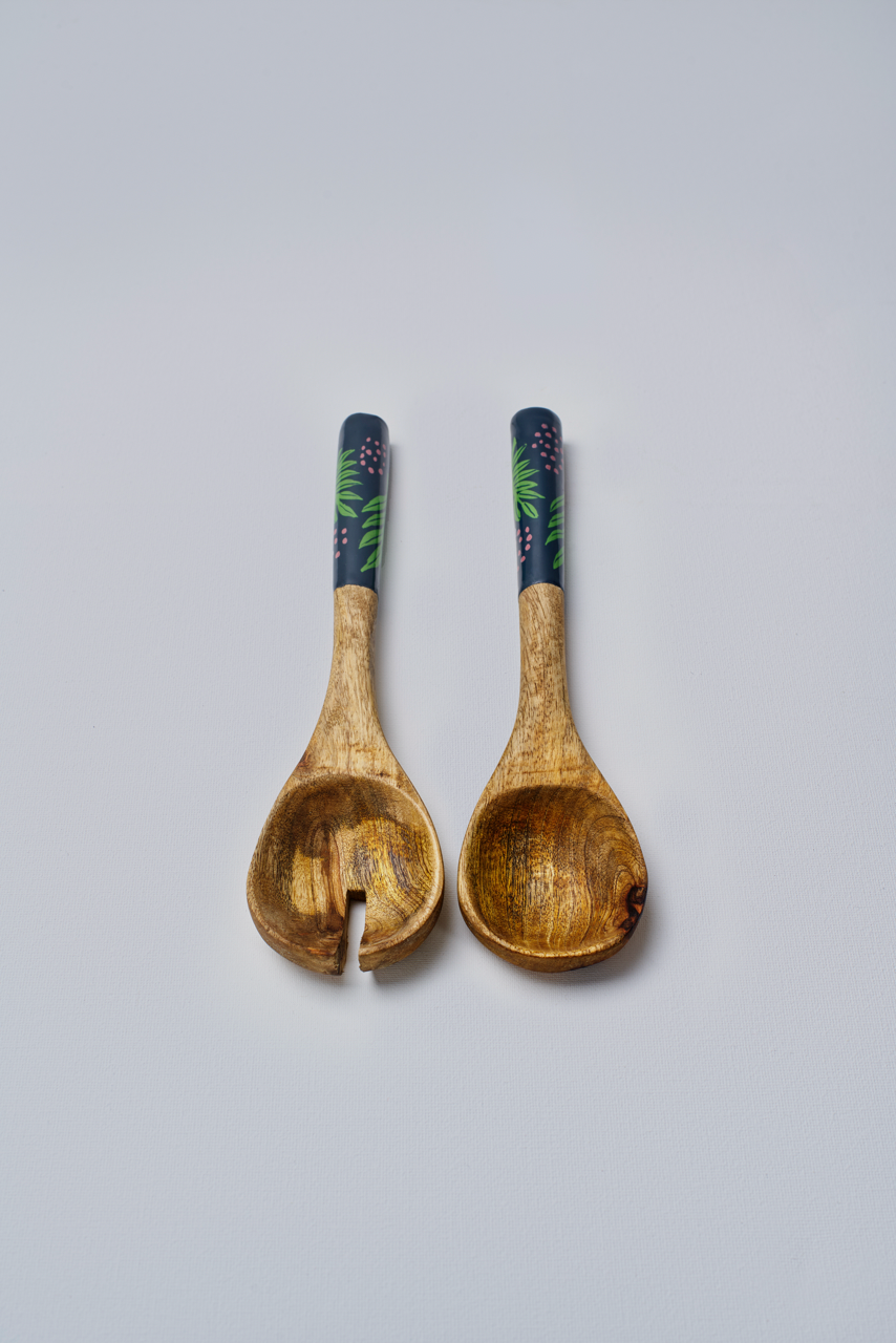 Twilight Bird Wooden Spoon and Fork Set