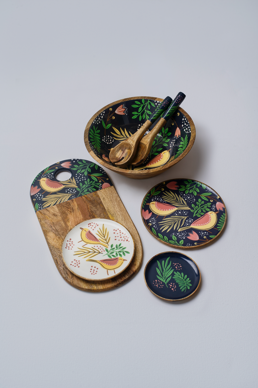 Twilight Bird Wooden Spoon and Fork Set