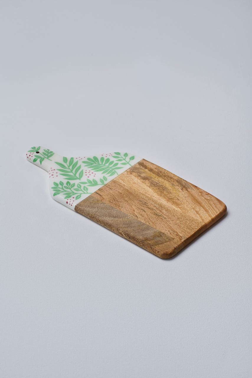 Tropical Foliage Wooden Board with Handle