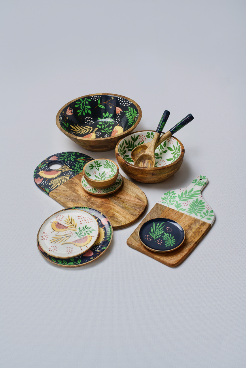 Twilight Bird Wooden Spoon and Fork Set