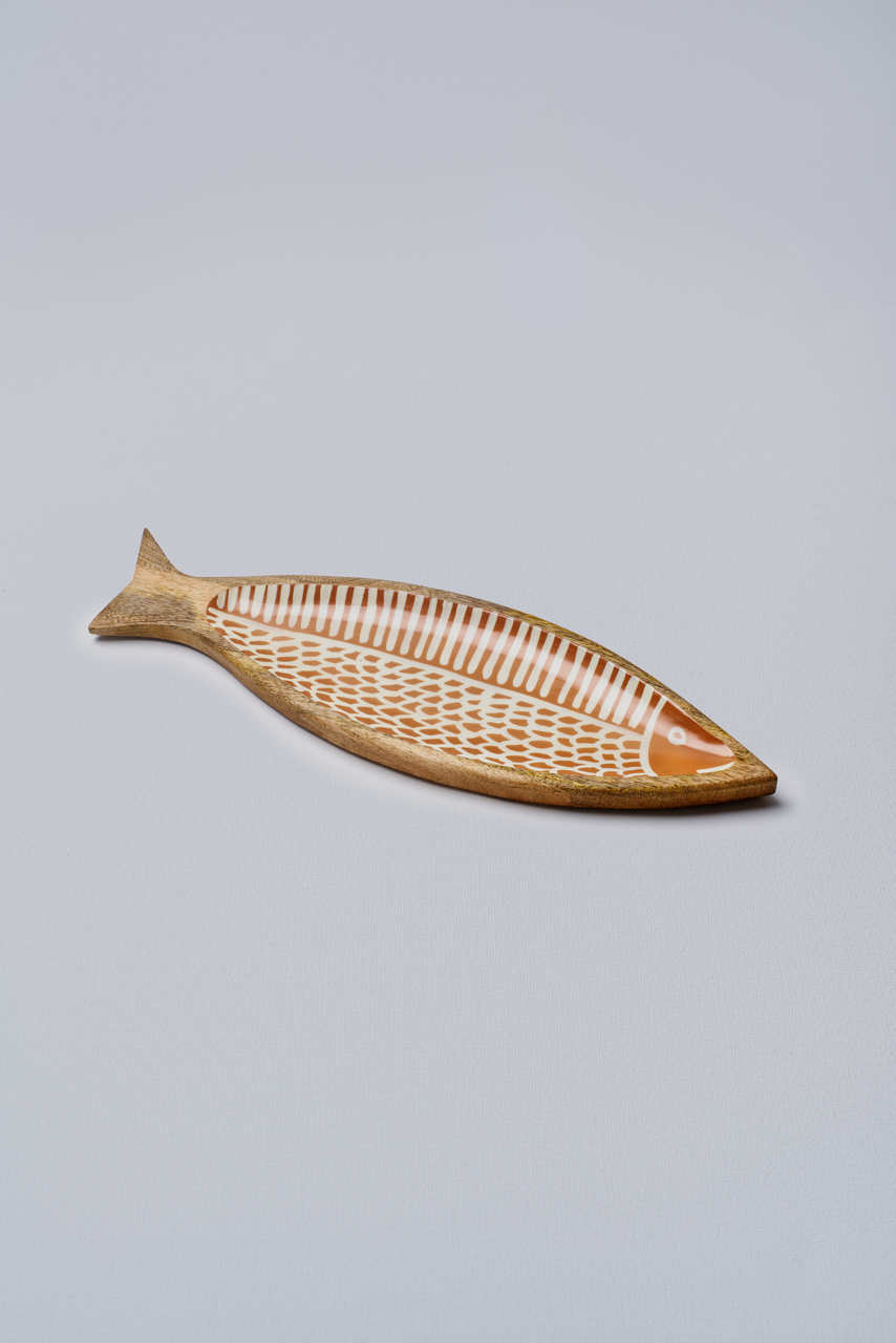 Sea Bass Handmade Fish Platter - Green