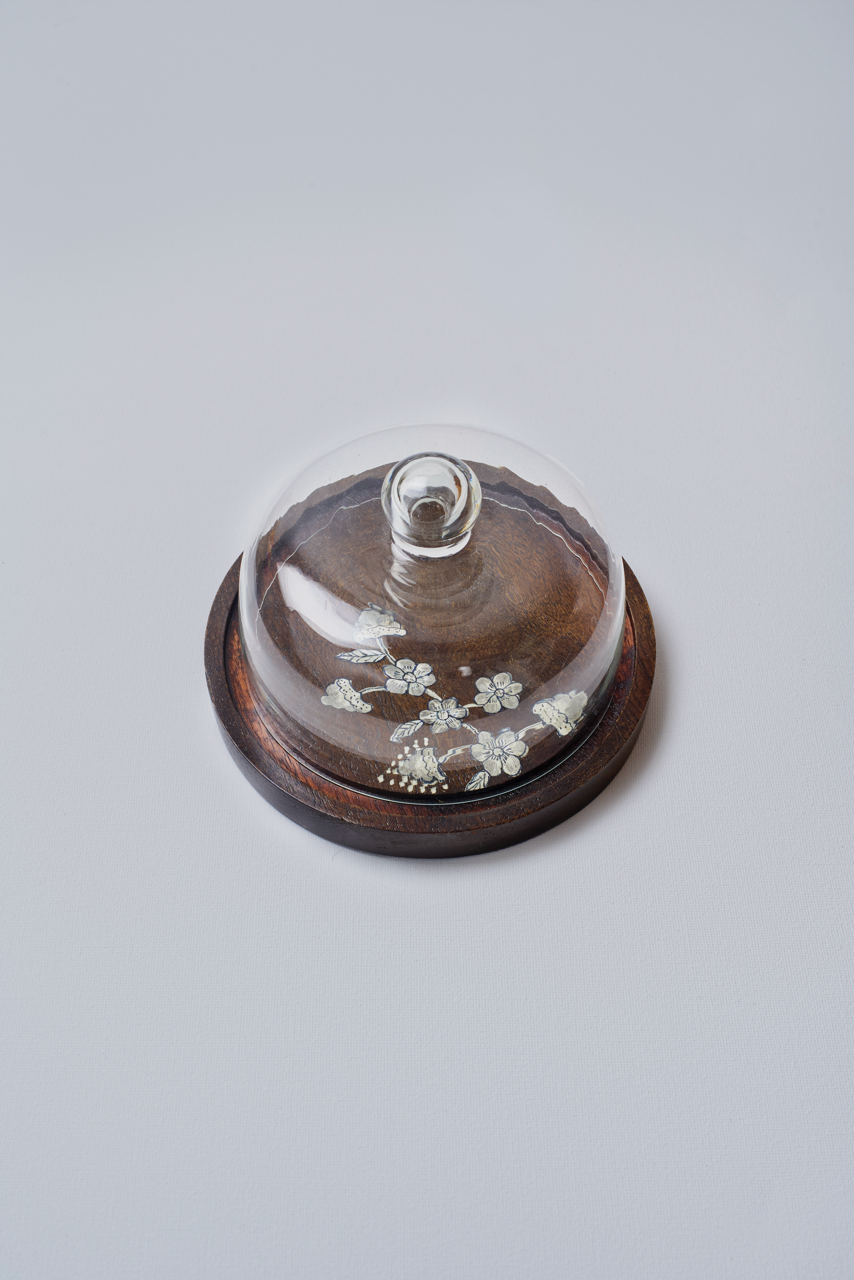 Handpainted Brown Wooden Cloche