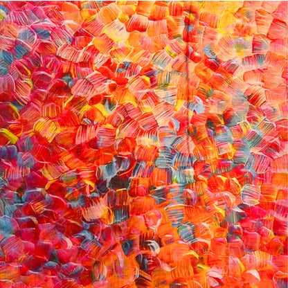 Vibrant Mosaic Print Scarf: Orange