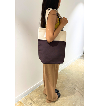 Large Champagne & Cream Canvas Tote Bag