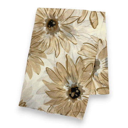 Big Daisy Print Scarf: Orange