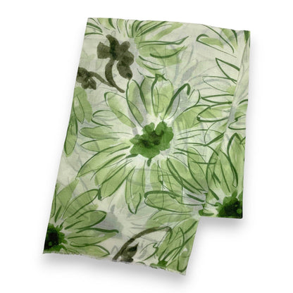 Big Daisy Print Scarf: Orange