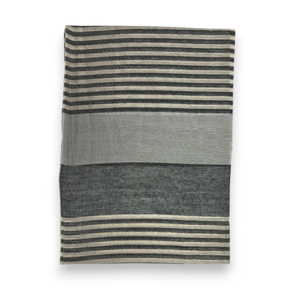 Silky Stripe Colorblock Scarf: Mocca & Mustard
