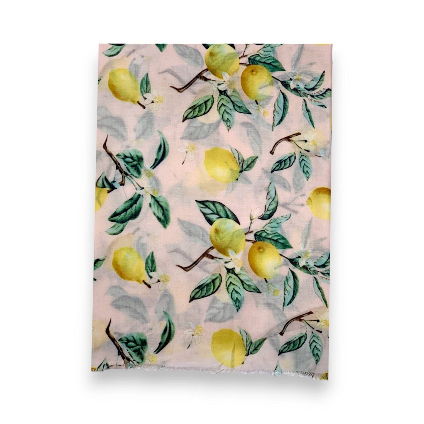 Lemon Citrus Print Colourful Scarf: Pink
