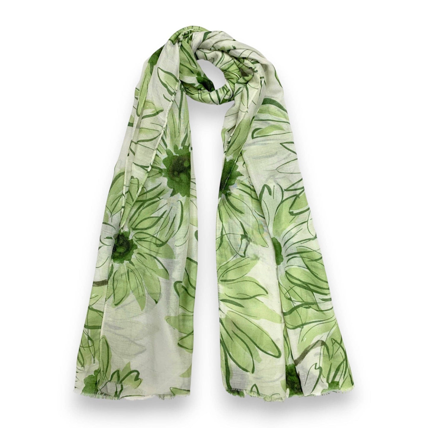 Big Daisy Print Scarf: Orange