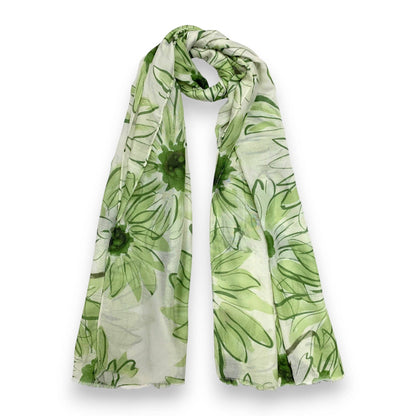 Big Daisy Print Scarf: Orange