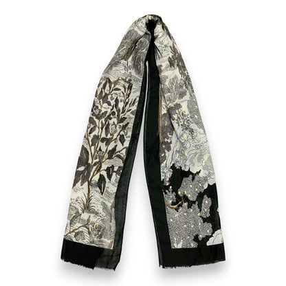 Nature Art Print Scarf: Orange
